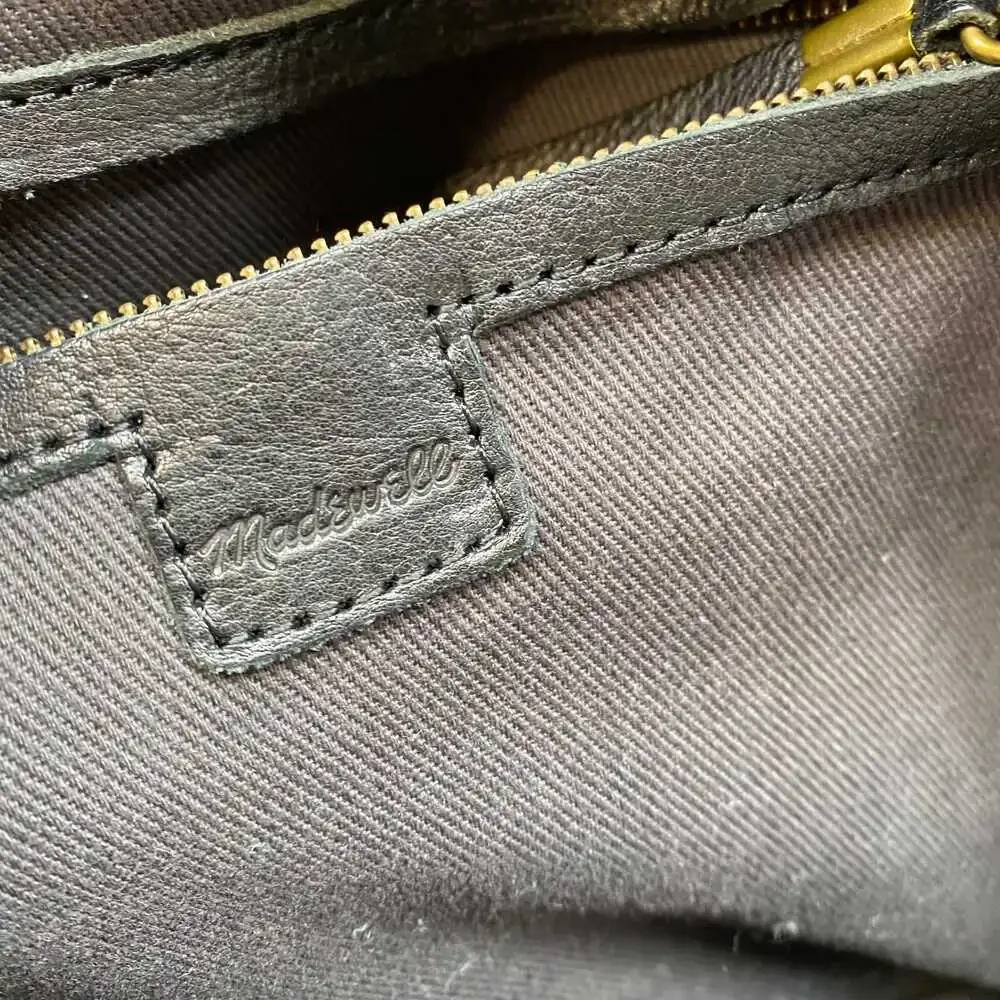Madewell Black Leather Backpack | OS Regular | Classic Everyday Style